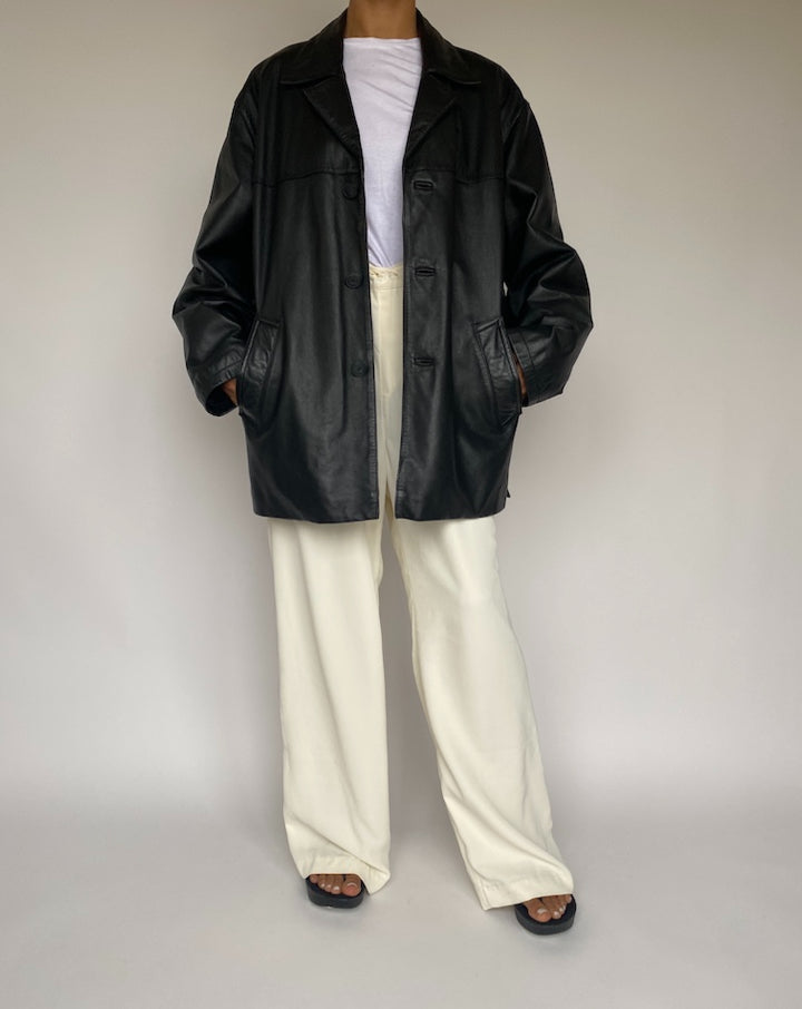 VINTAGE BLACK LEATHER JACKET 1051