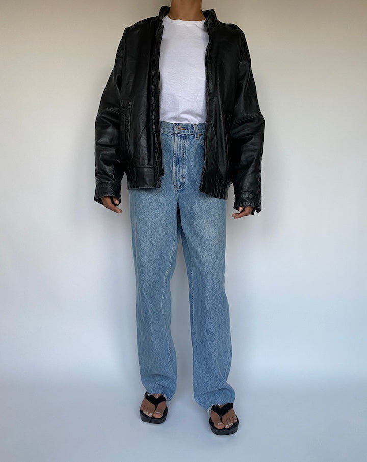 VINTAGE BLACK LEATHER JACKET 1059
