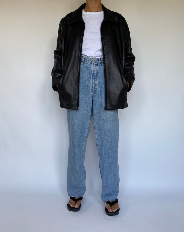 VINTAGE BLACK LEATHER JACKET 1080