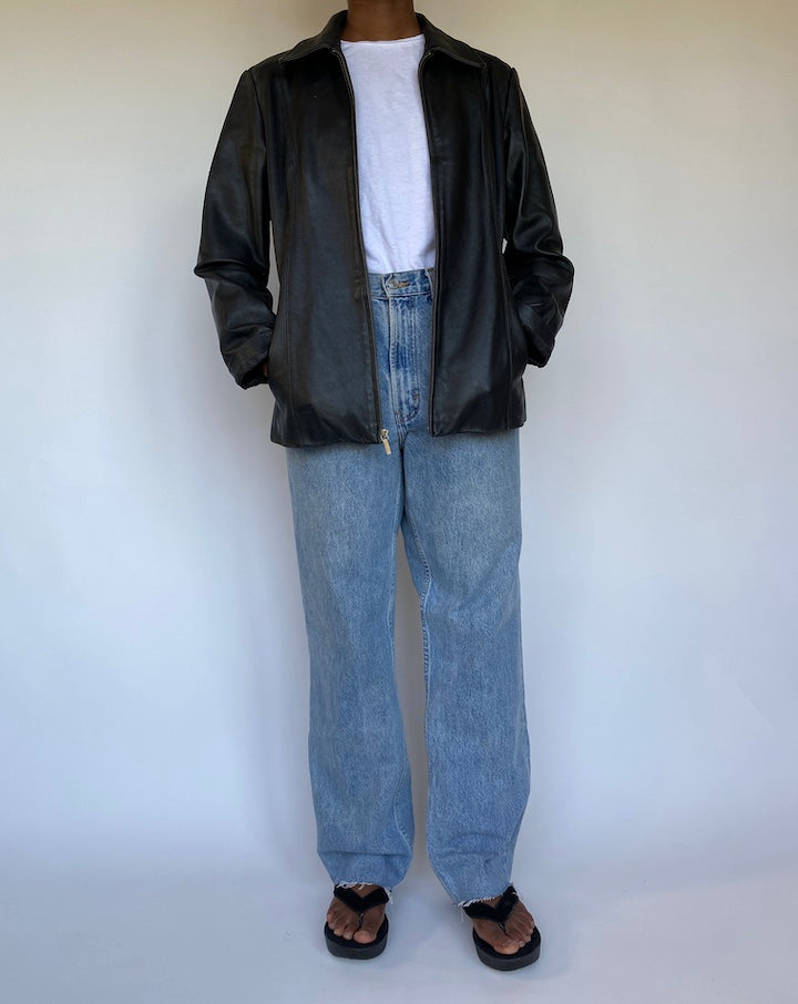 VINTAGE BLACK LEATHER JACKET 1147-5