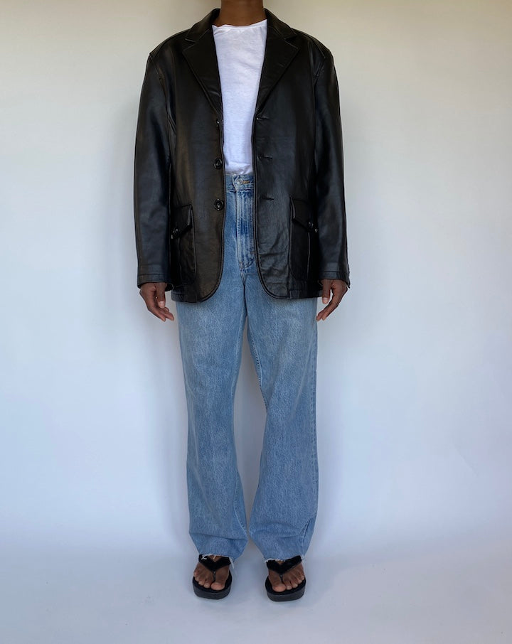 VINTAGE BLACK LEATHER JACKET 1148-5