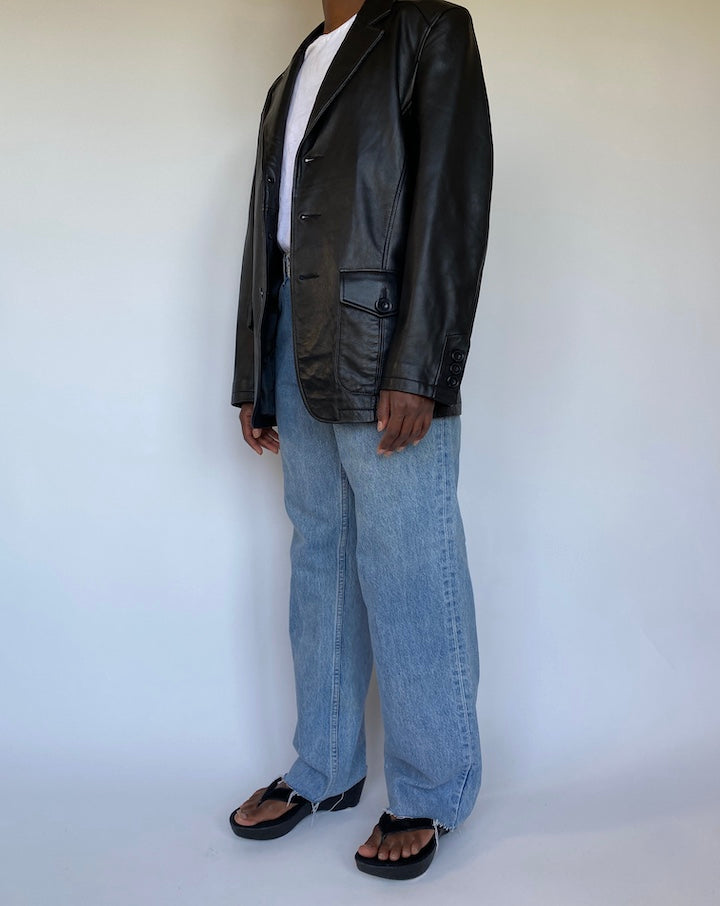 VINTAGE BLACK LEATHER JACKET 1148