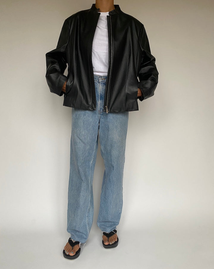 VINTAGE BLACK LEATHER JACKET 1203-5