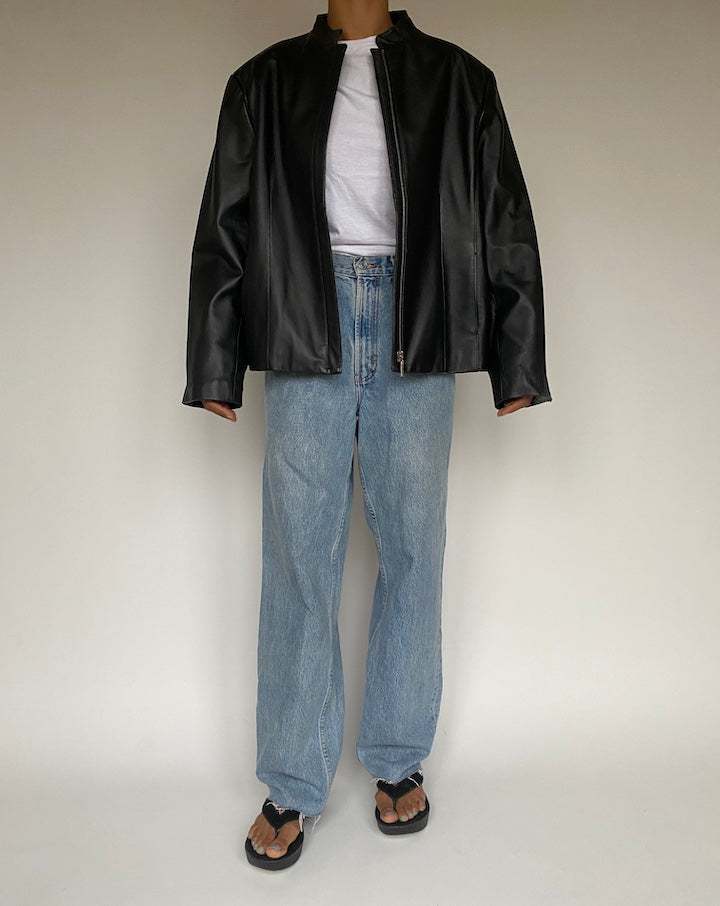 VINTAGE BLACK LEATHER JACKET 1203