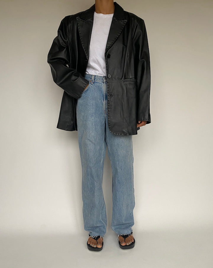 VINTAGE BLACK LEATHER JACKET 1211