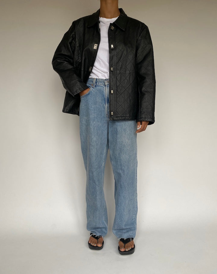 VINTAGE BLACK LEATHER JACKET 1221