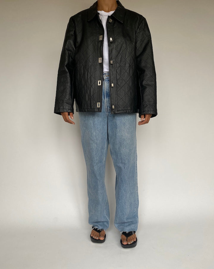 VINTAGE BLACK LEATHER JACKET 1221-5