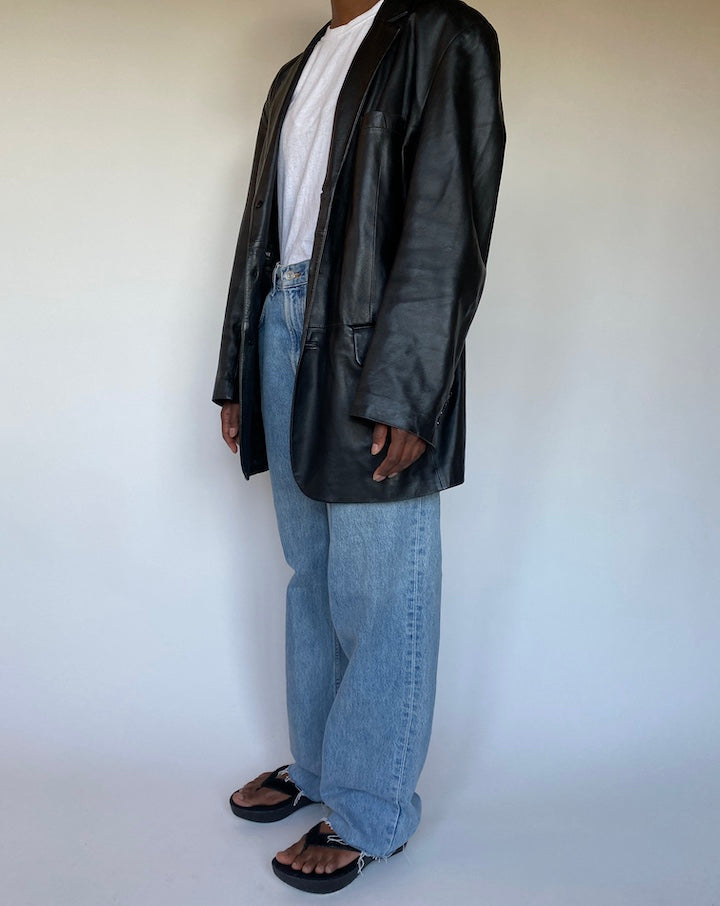 VINTAGE BLACK LEATHER JACKET 1289-3