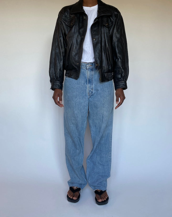 VINTAGE BLACK LEATHER JACKET 1294