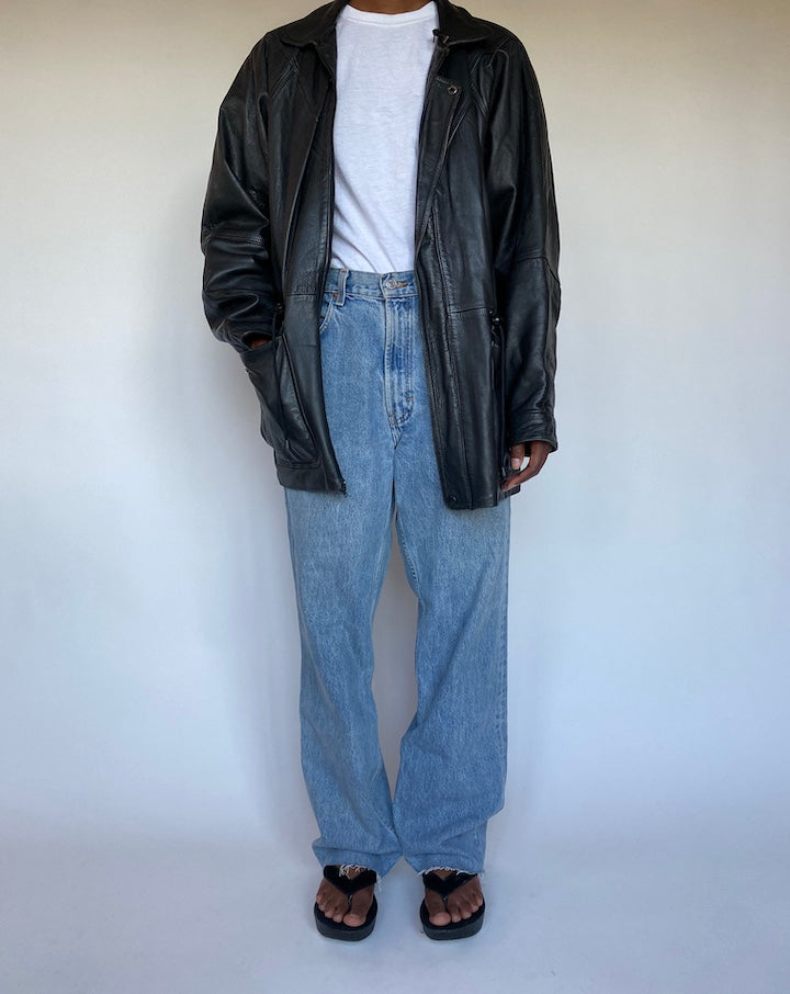 VINTAGE BLACK LEATHER JACKET 1296