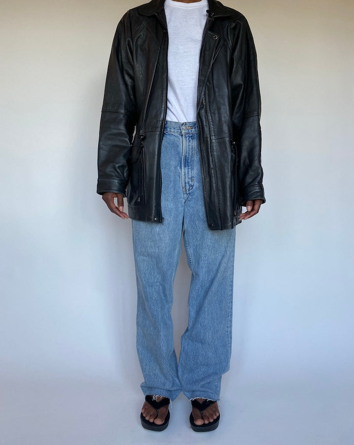 VINTAGE BLACK LEATHER JACKET 1296