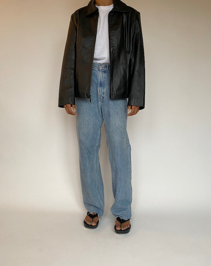 VINTAGE BLACK LEATHER JACKET 1319