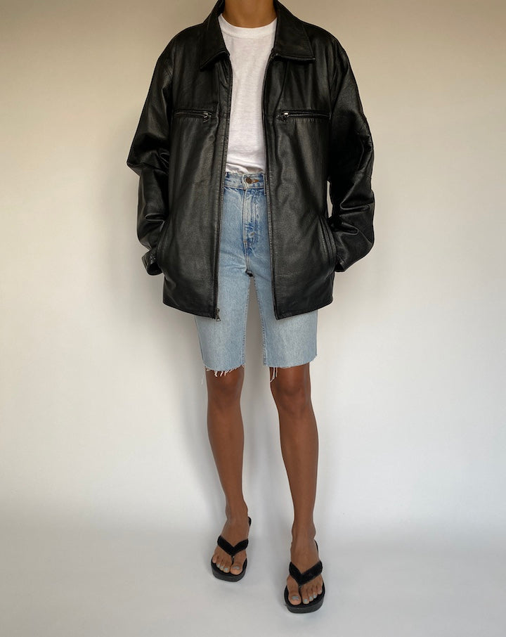 VINTAGE BLACK LEATHER JACKET 1373