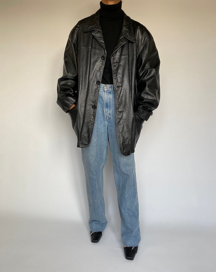 VINTAGE BLACK LEATHER JACKET 1388
