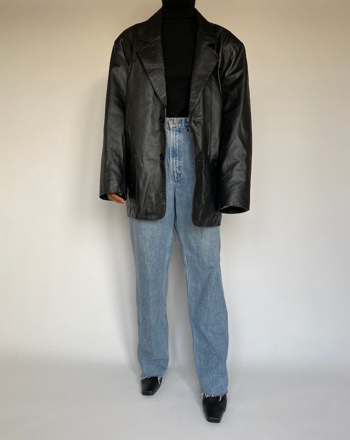 VINTAGE BLACK LEATHER JACKET 1390