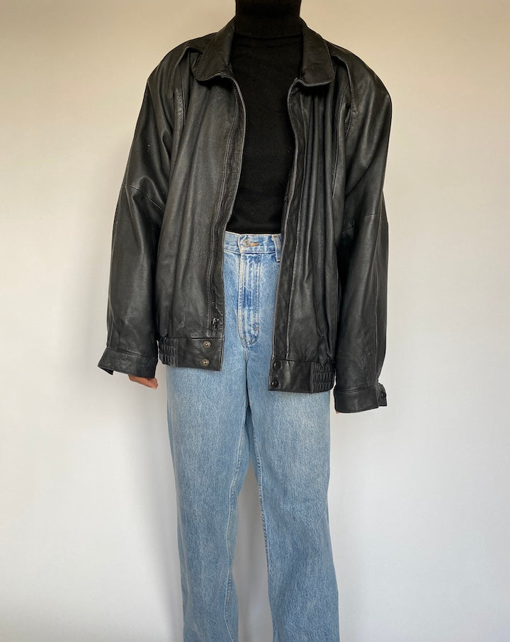 VINTAGE BLACK LEATHER JACKET 1391