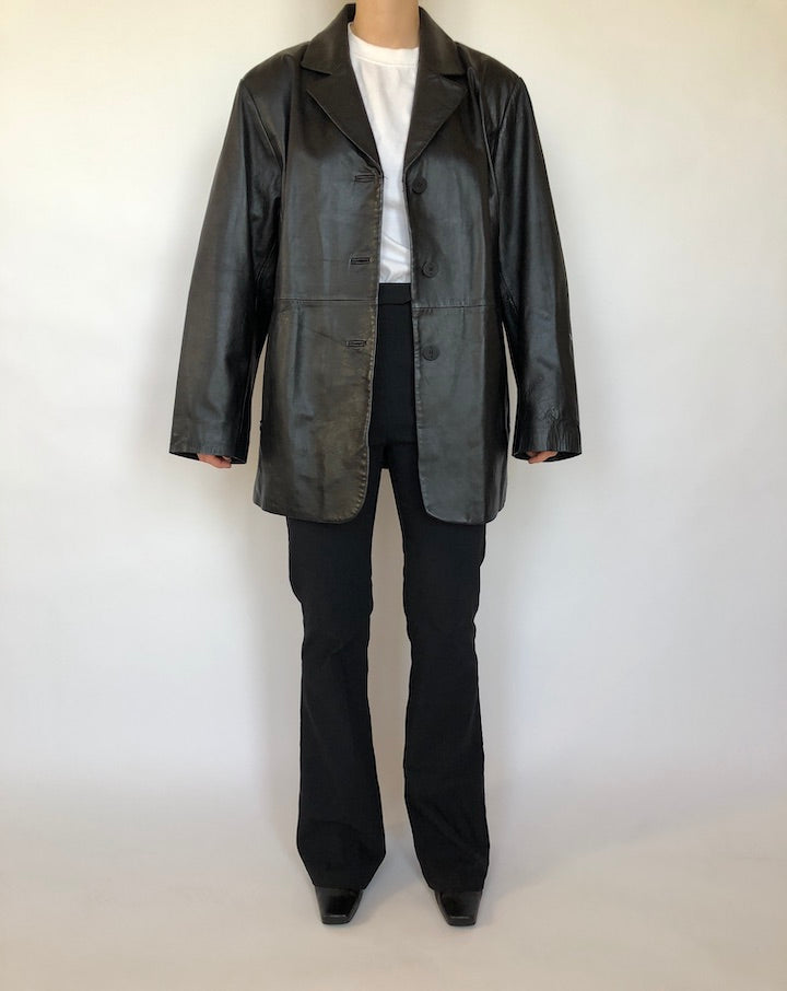 VINTAGE BLACK LEATHER JACKET 342