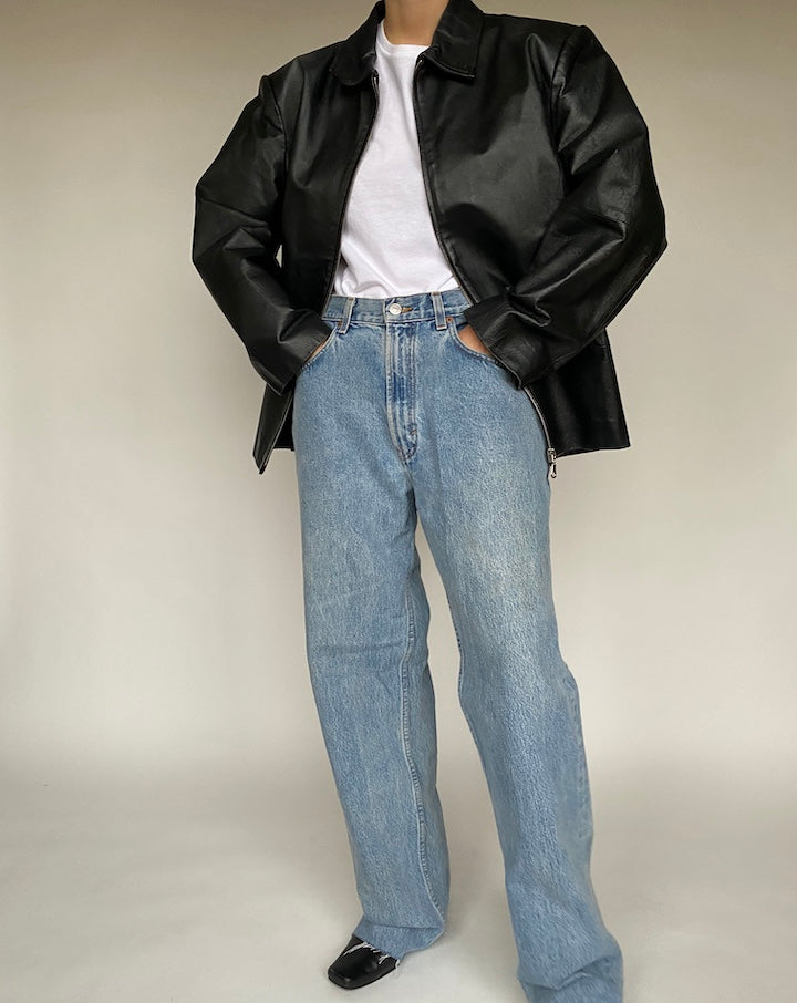 VINTAGE BLACK LEATHER JACKET 515