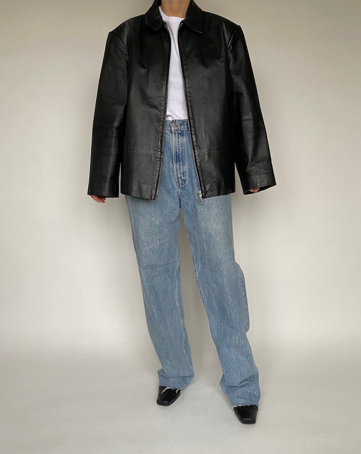 VINTAGE BLACK LEATHER JACKET 515