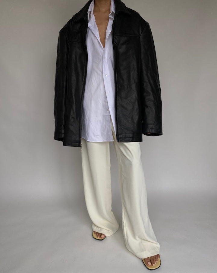 VINTAGE BLACK LEATHER JACKET 635