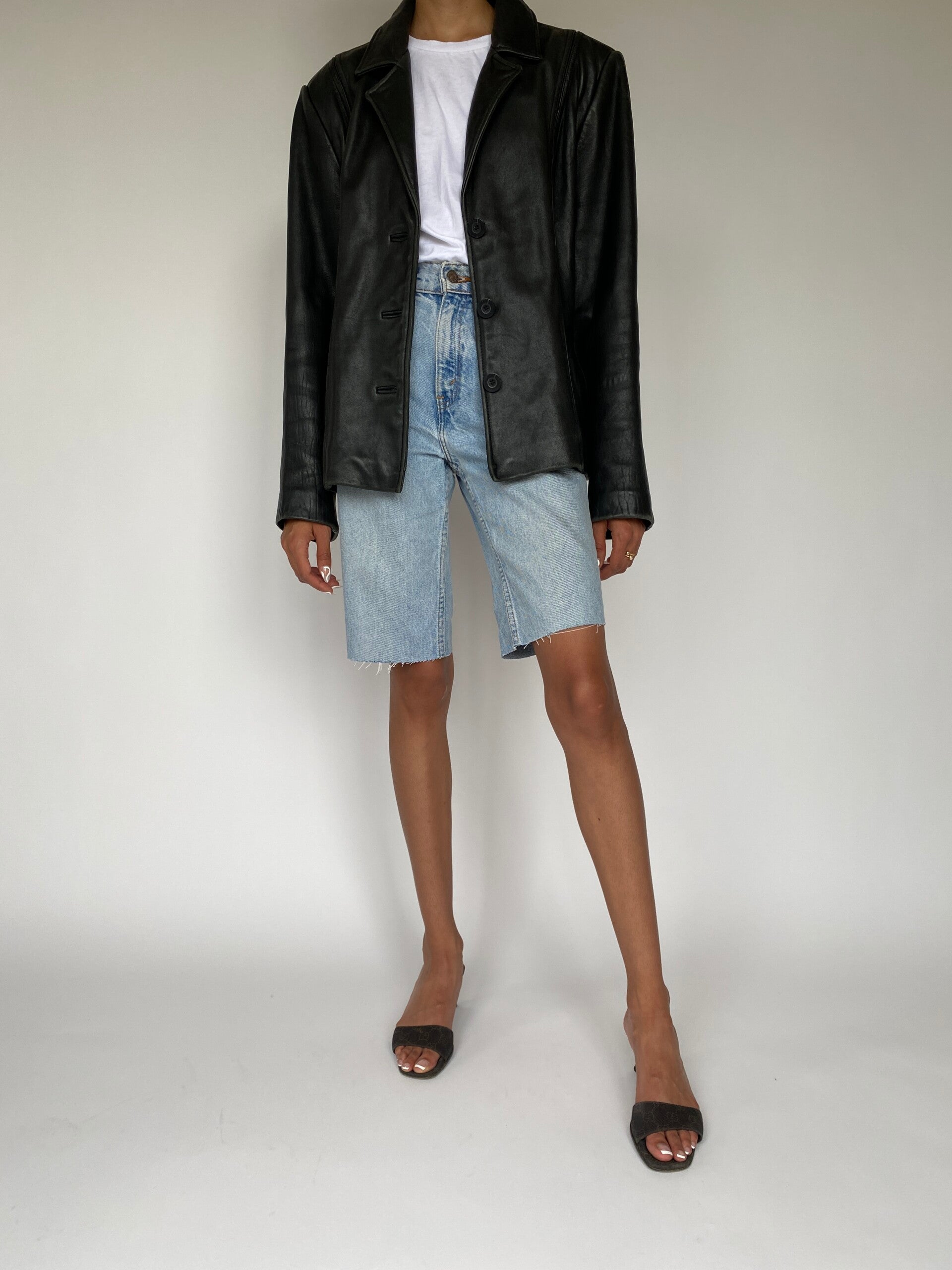 VINTAGE BLACK LEATHER JACKET 831-4