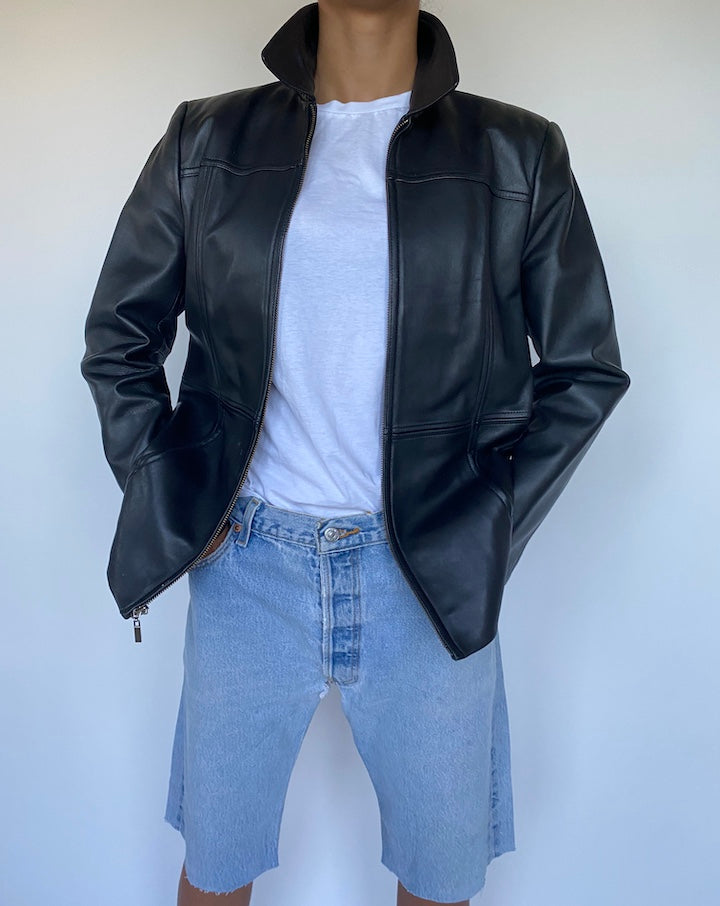VINTAGE BLACK LEATHER JACKET 903