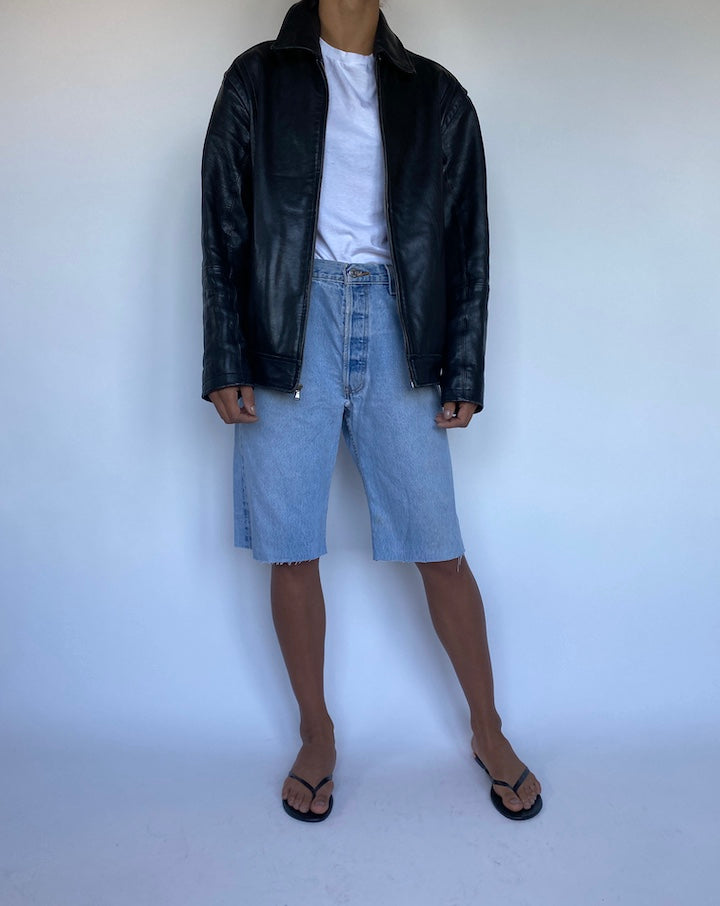 VINTAGE BLACK LEATHER JACKET 907