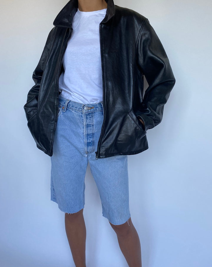 VINTAGE BLACK LEATHER JACKET 913