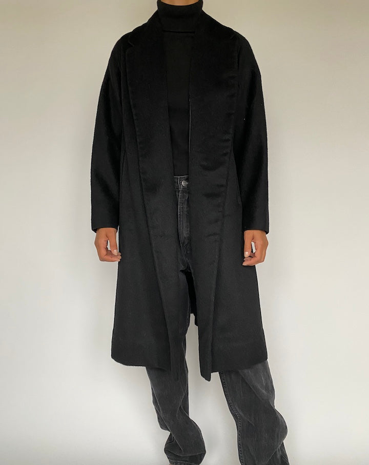 VINTAGE BLACK LONG COAT 1432-3