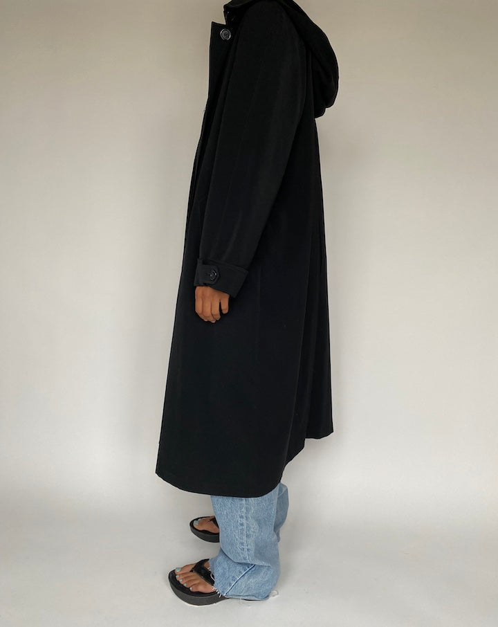 VINTAGE BLACK LONG COAT 1449-3