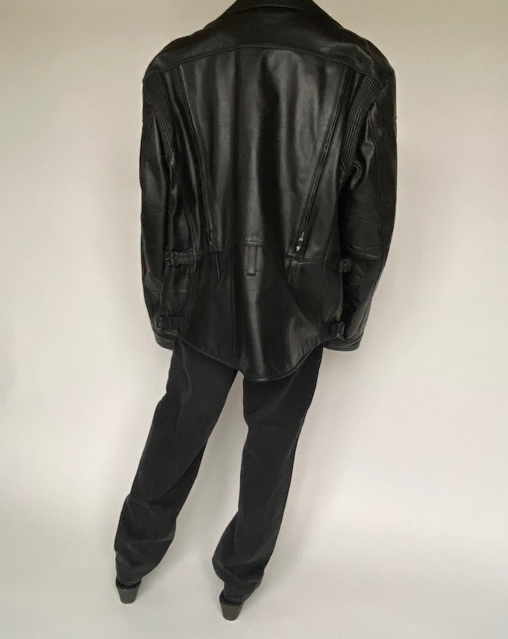 VINTAGE BLACK MOTORCYCLE JACKET 1435-2