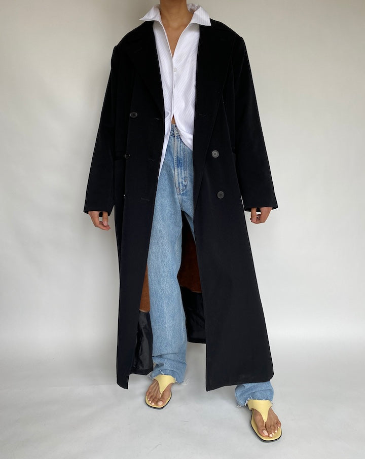 VINTAGE BLACK OVERSIZED COAT 668