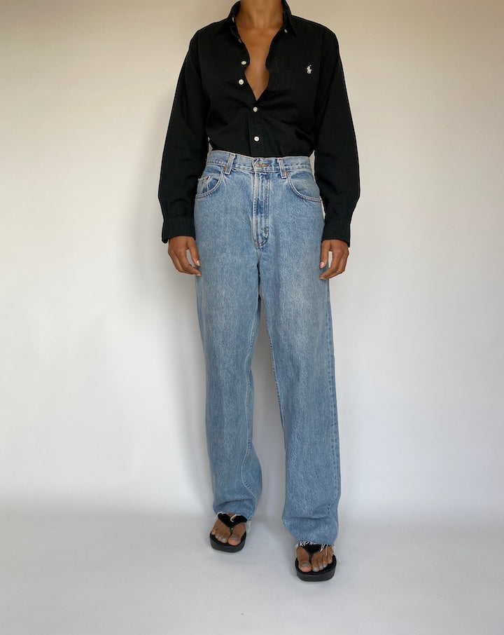 VINTAGE BLACK RALPH LAUREN SHIRT 1407