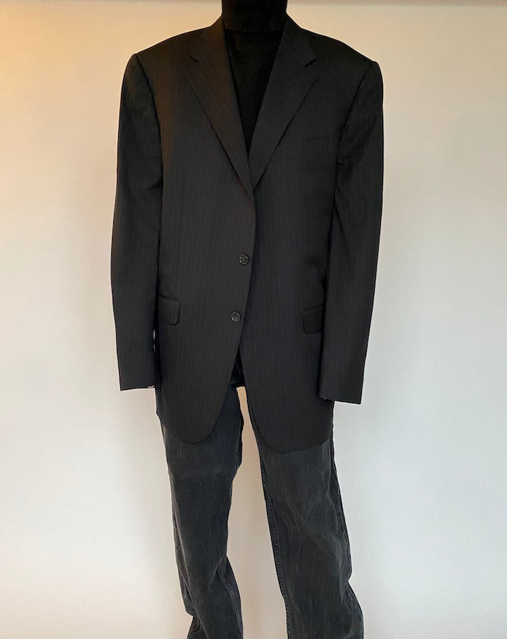 VINTAGE BLACK STRIPED BLAZER 1415-4
