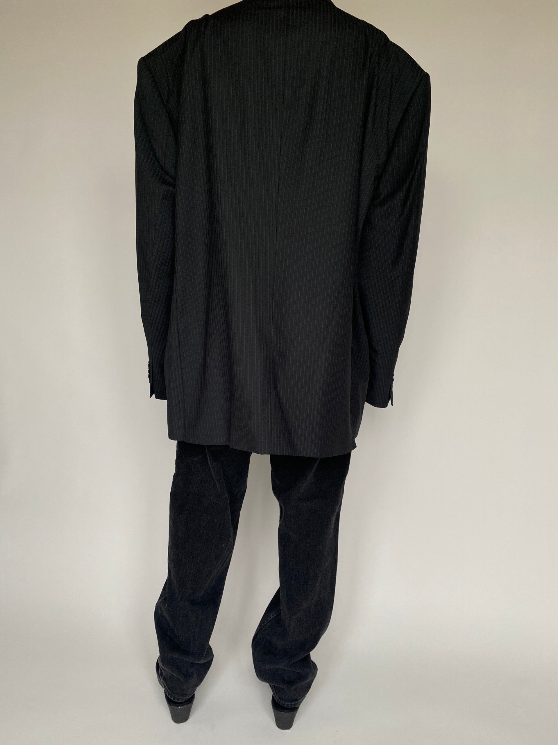 VINTAGE BLACK STRIPED BLAZER 1445-2