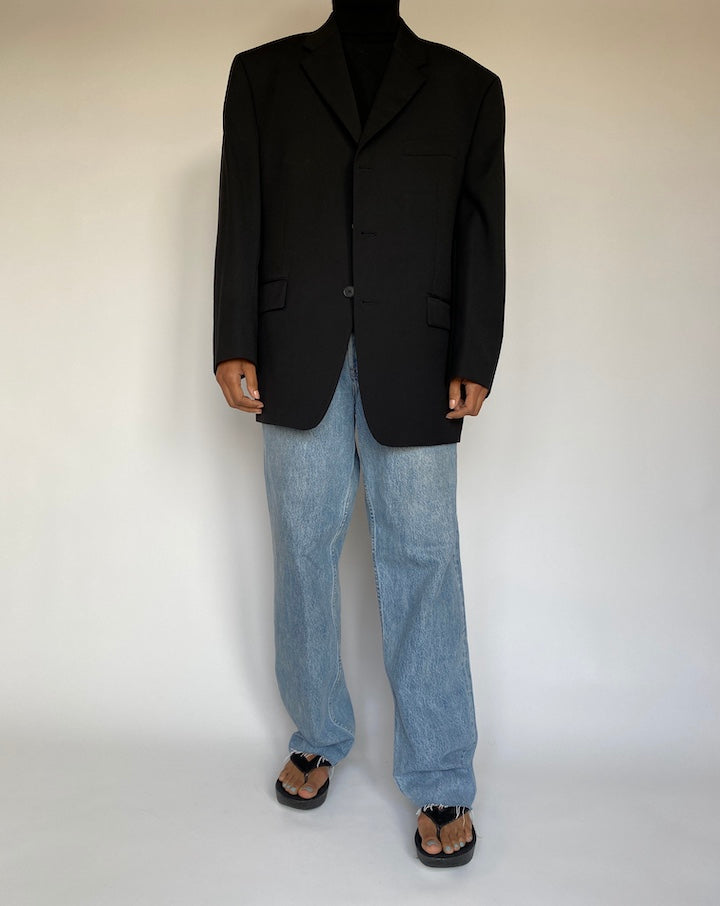 VINTAGE BLACK STRIPED DKNY BLAZER 1399