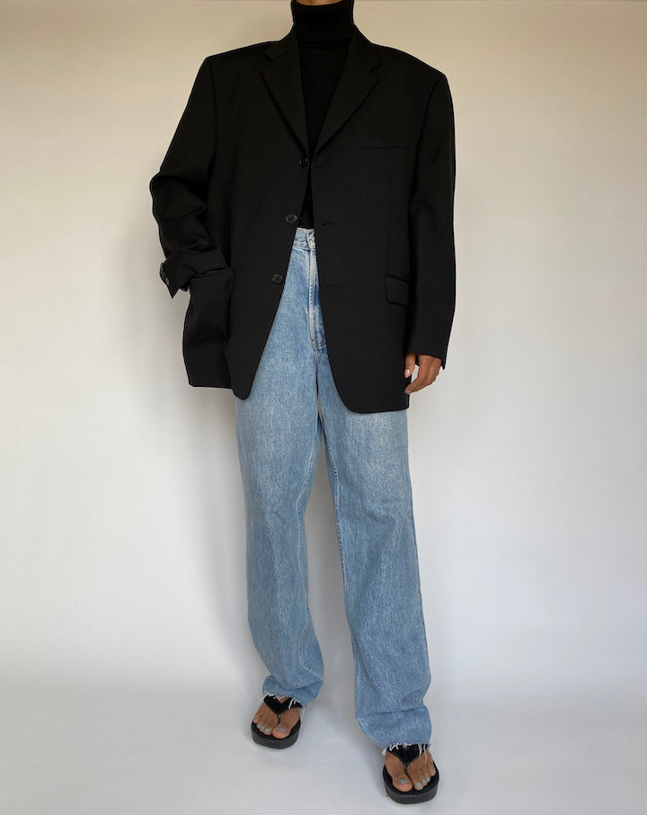 VINTAGE BLACK STRIPED DKNY BLAZER 1399