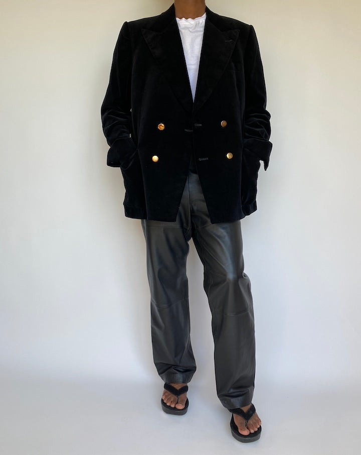 VINTAGE BLACK VELVET BLAZER 1167-2