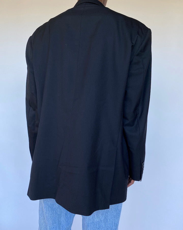 VINTAGE BLACK WOOL BLAZER 1143-2