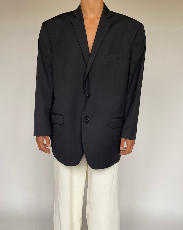 VINTAGE BLACK WOOL BLAZER 1244