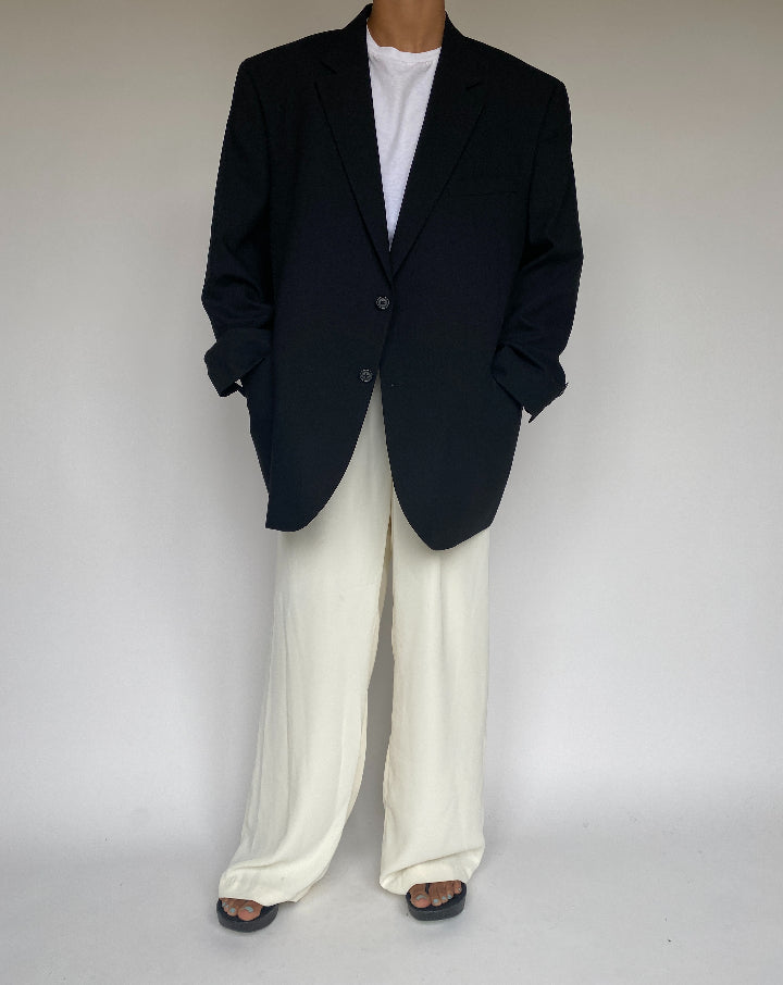 VINTAGE BLACK WOOL BLAZER 1263