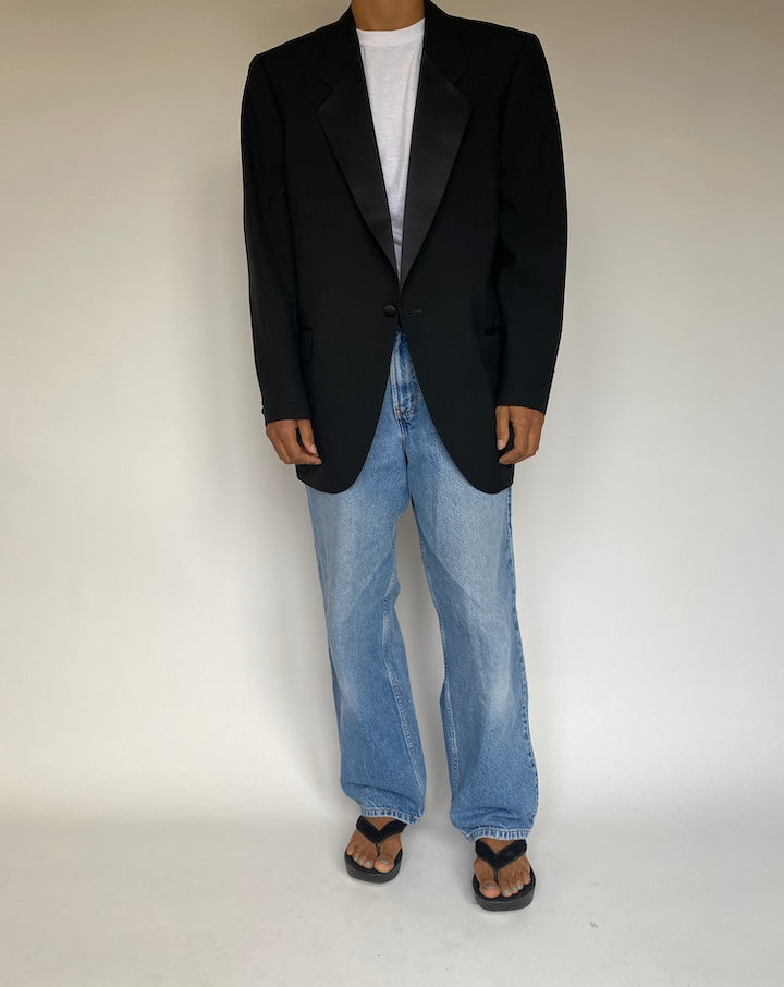 VINTAGE BLACK WOOL BLAZER 1345