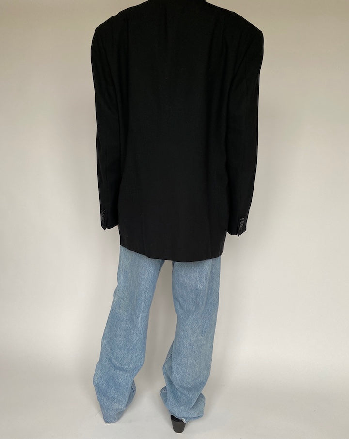 VINTAGE BLACK WOOL BLAZER 1451-2