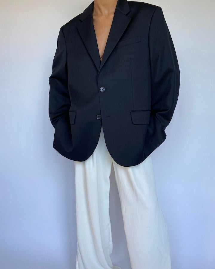 VINTAGE BLACK WOOL BLAZER 944