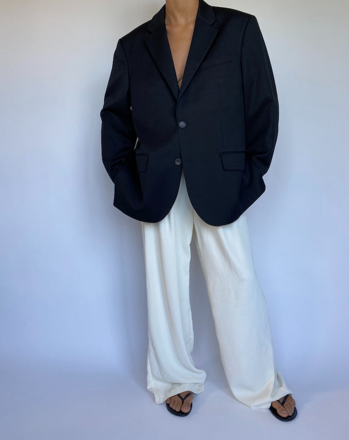 VINTAGE BLACK WOOL BLAZER 944