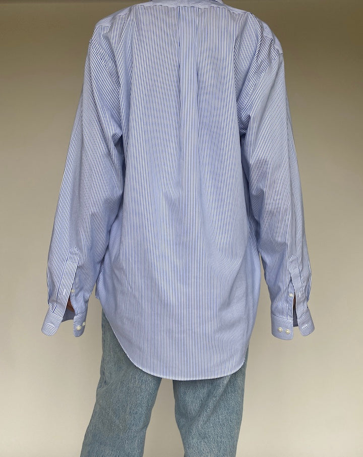 VINTAGE BLUE AND WHITE STRIPED SHIRT 1035-2