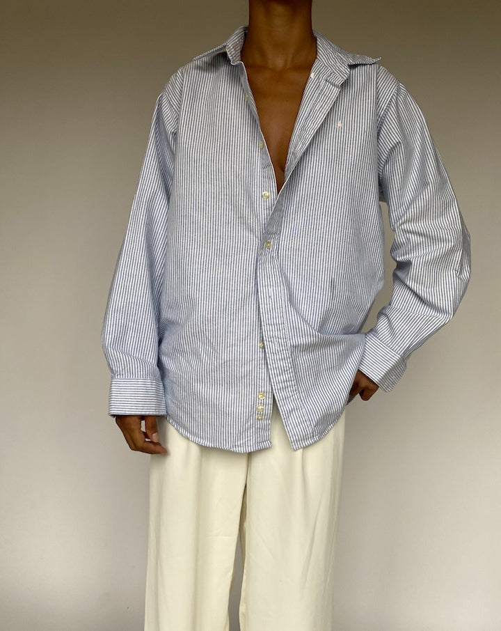 VINTAGE BLUE AND WHITE STRIPED SHIRT 1242