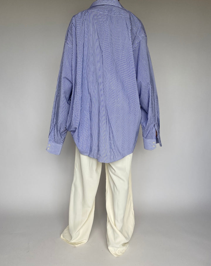 VINTAGE BLUE AND WHITE STRIPED SHIRT 875-2