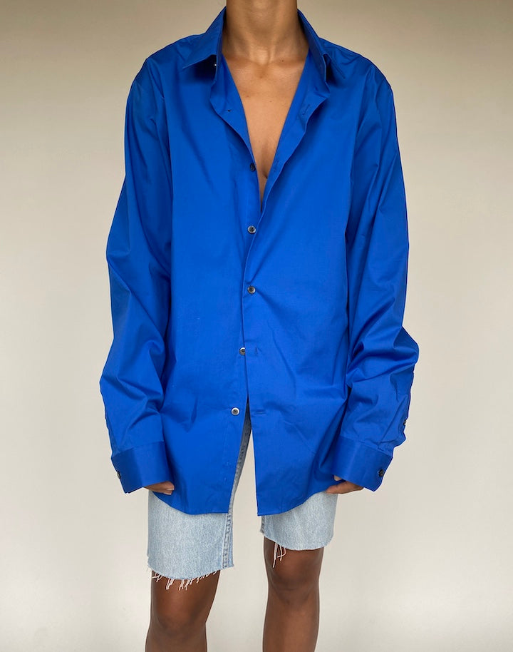 VINTAGE BLUE BUTTON DOWN SHIRT 1241-3