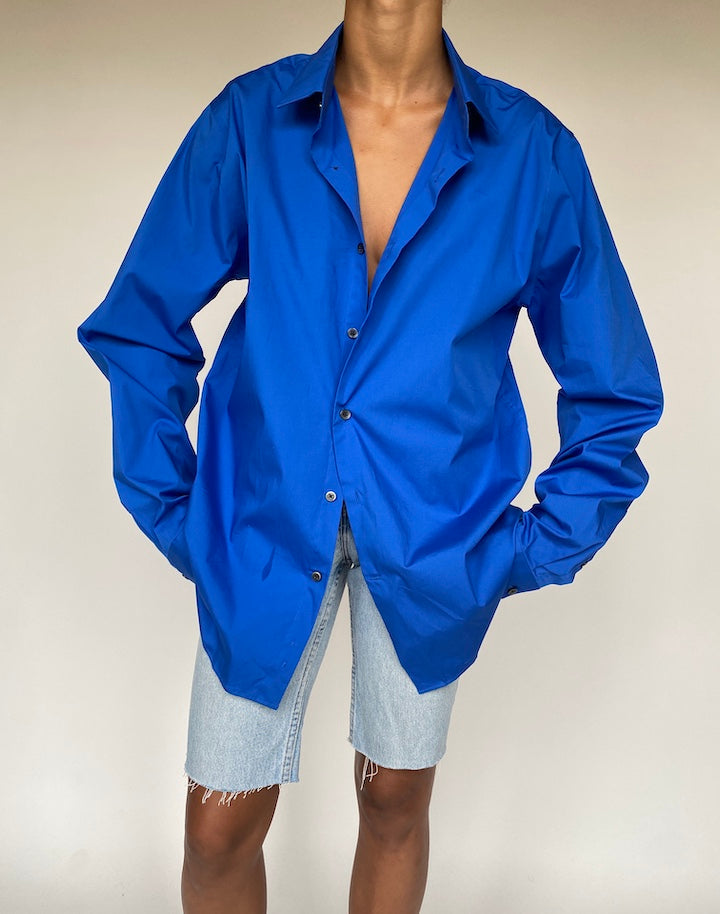 VINTAGE BLUE BUTTON DOWN SHIRT 1241-4